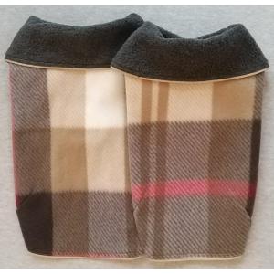 ドックウエア 犬 冬服 再販フリース・マント コート 大きなチェック柄　送料185円