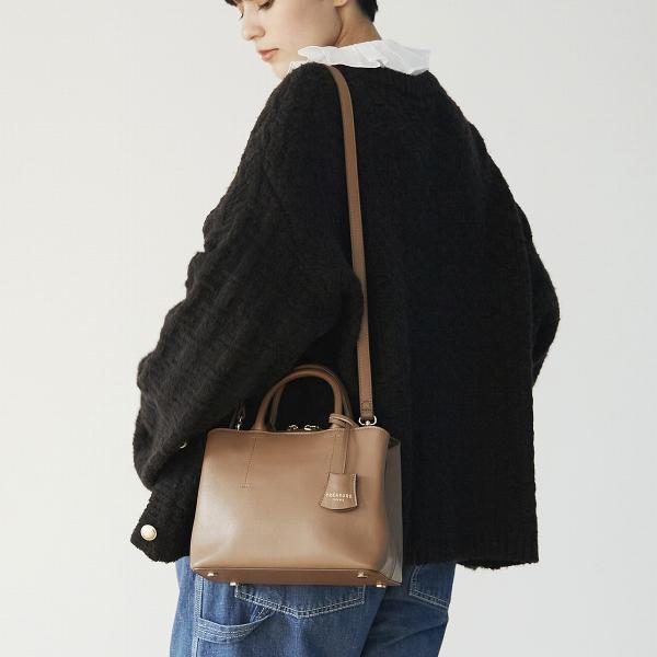 フロントステッチ レザーミニショルダーバッグ
