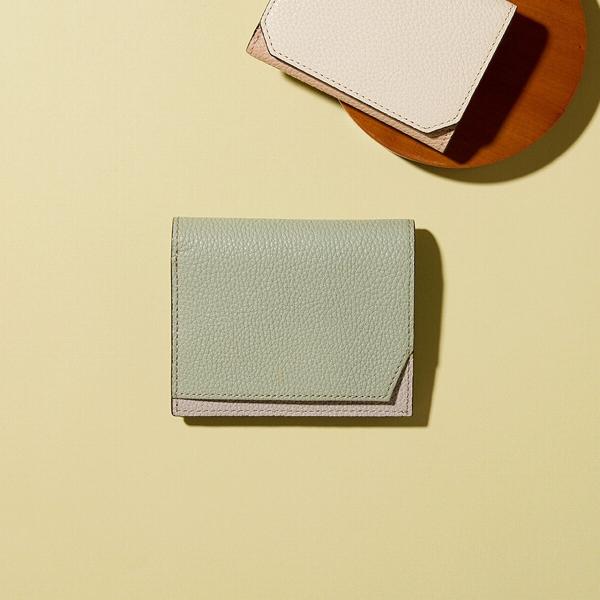 バイカラー レザー 2つ折財布 LEAN リーン