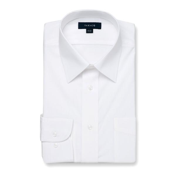 【白無地】形態安定 吸水速乾 レギュラーフィット レギュラーカラー長袖シャツ