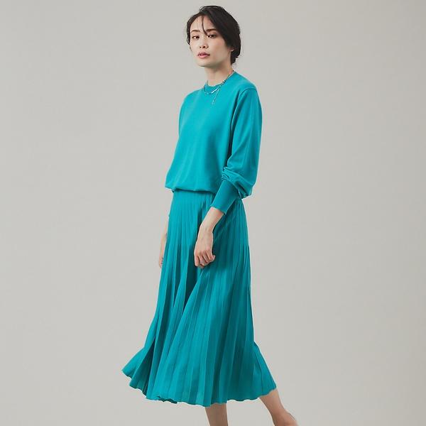 ハイゲージプリーツニットワンピース