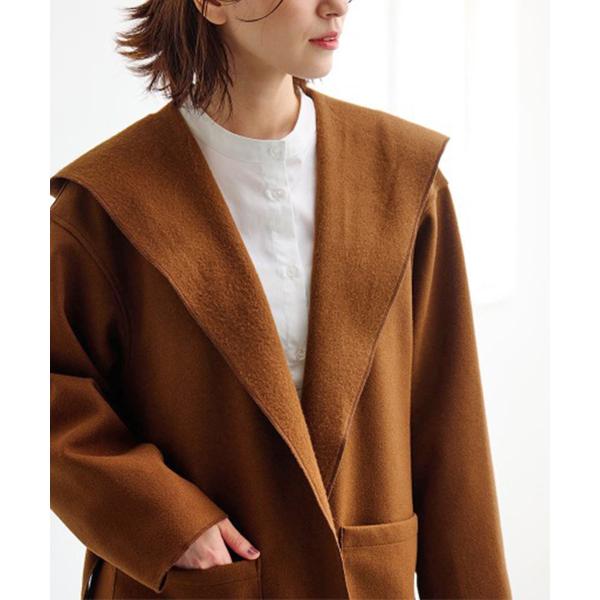 ふわ軽！ウールライクフーデットコーディガン