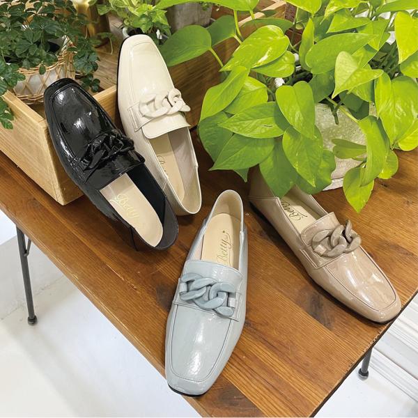【春夏商品】チェーンバックルローファー