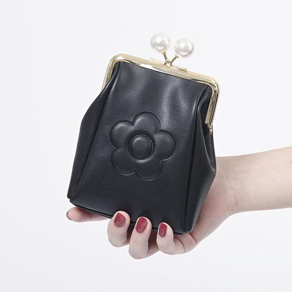 エンボスデイジーパール ガマ口マルチポーチ