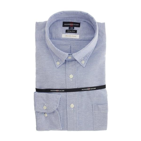 【ストレッチ プラチナムオックス】アレキサンダージュリアン ボタンダウン ビジネスドレス長袖シャツ