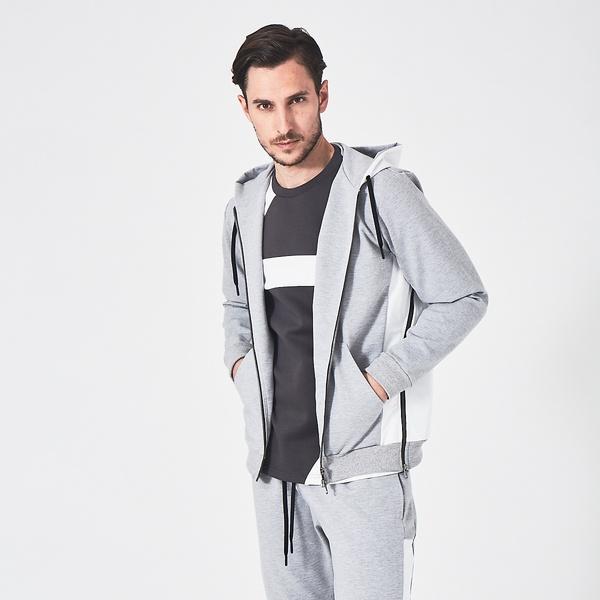 【セットアップ対応】コンビネーション サイドジップ パーカー