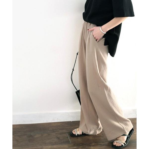 さらり、軽やか。リラックスstyleキマる、ダブルガーゼ楊柳パンツ