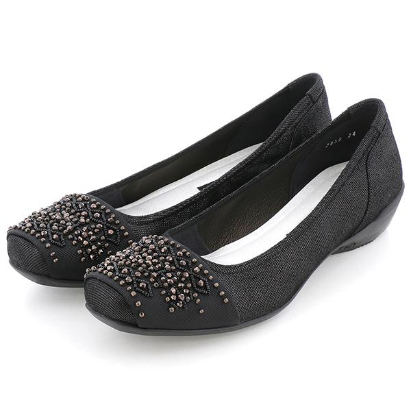 ビーズモチーフスタイリッシュコンフォートシューズ