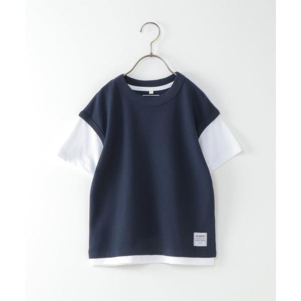 【キッズ】鹿の子フェイクベストレイヤーTシャツ（120?160cm）