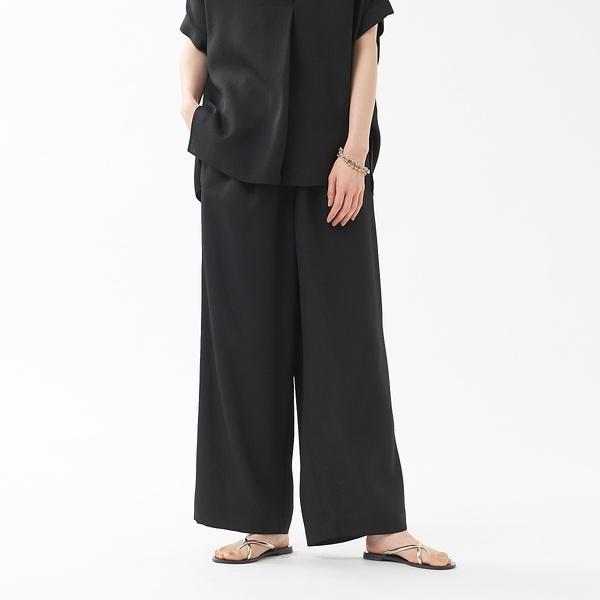 《セットアップ対応》リネンライクワイドパンツ