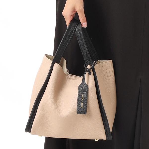 カシュカシュ cachecache / ミニショルダー付きソフトレザー調ミニトートバッグ