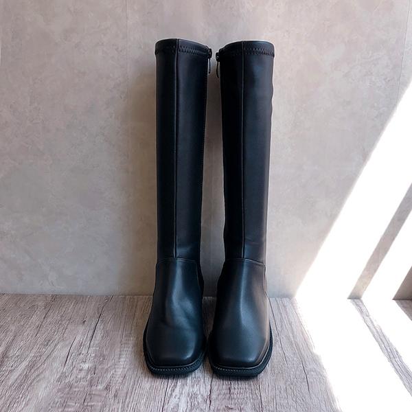 スクエアトゥロングブーツ