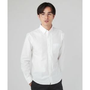 日本製コットン100％オックスビューティフルスリムボタンダウン長袖シャツ