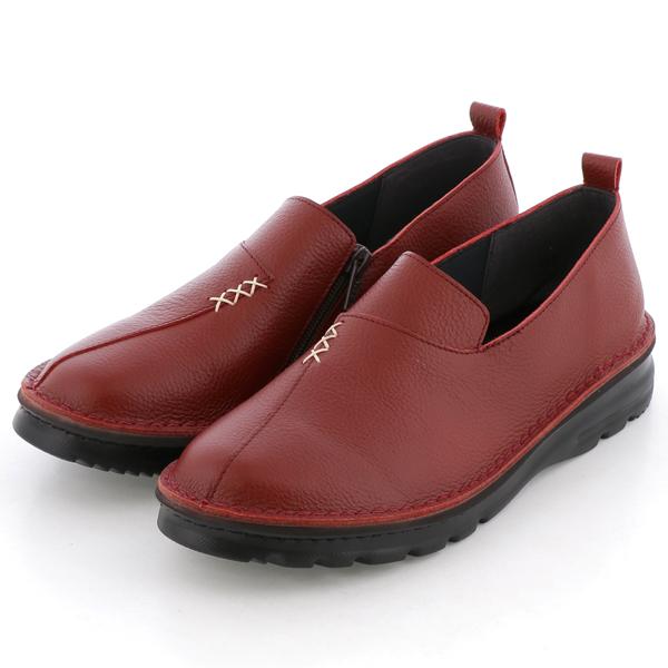 横幅ゆったり軽量レザーシューズ