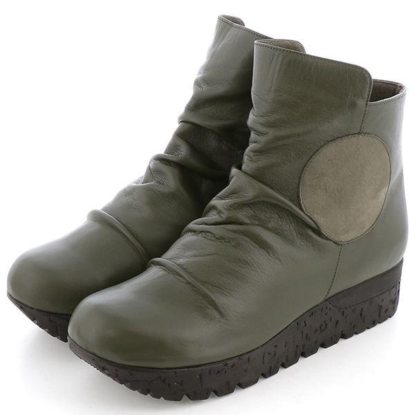 ソフトレザー軽量アンクルブーツ