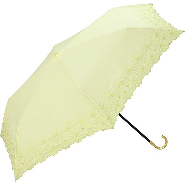 【Wpc.】日傘 フラワースカラップ ミニ  50cm 晴雨兼用 UVカット 折りたたみ傘