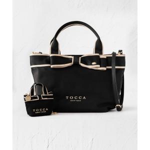 【美品】TOCCAトッカ タイニーリボンレザートート ショルダーバック 本革 TOCCA（トッカ） トートバッグ TINY RIBBON SUBBAG サブバッグ