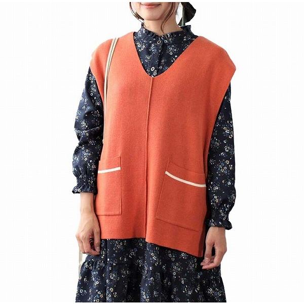 【大きいサイズ】Ｖネック サイド スリット ベスト