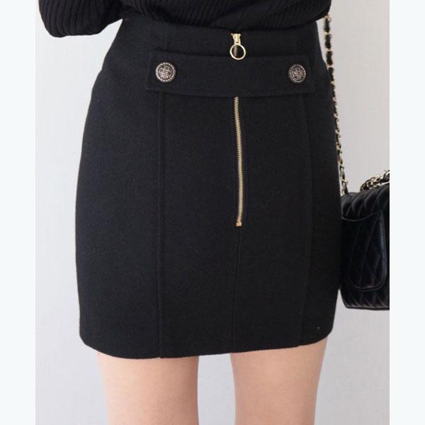 ウールバックデザインミニスカート