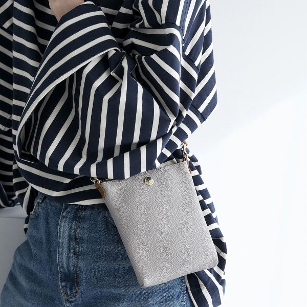 【BREATH】 スコッチグレイン ネオレザー サコッシュ スマホショルダーバッグ【VERY 掲載】