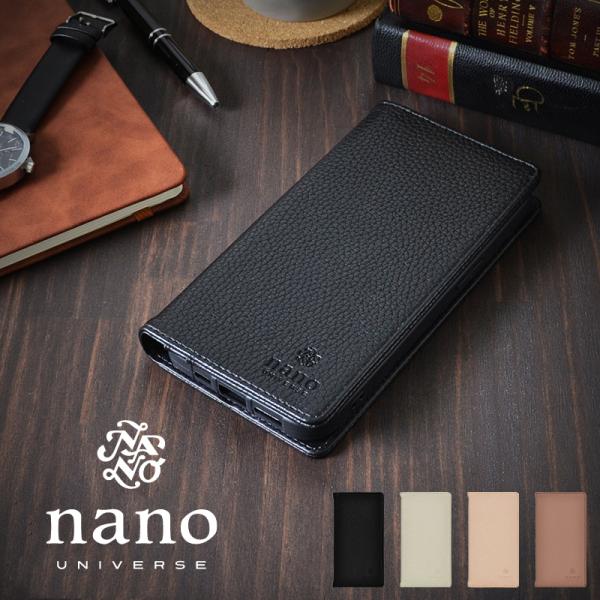 【iPhone 14 Pro】nano universe [手帳ケース/シンプルロゴ]