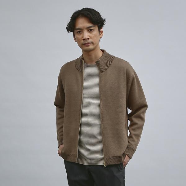 【ウールブレンド】スマートシルエット ドライバーズニット / ブルゾン