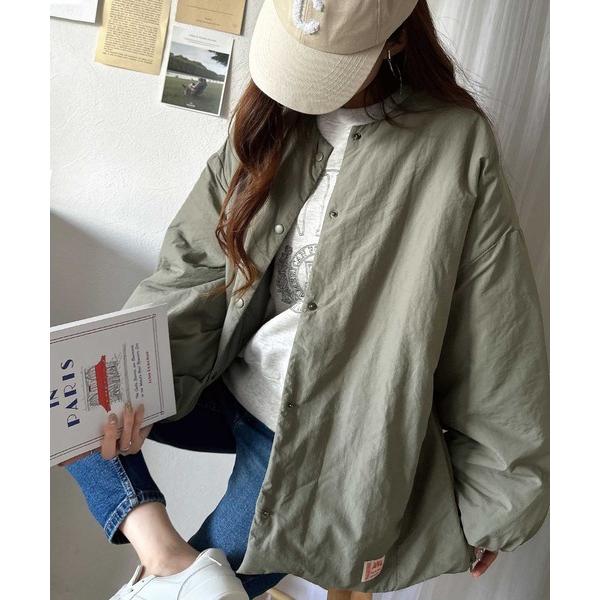 新色追加★《JaVa ジャバコラボ》軽くて暖かい！シャカシャカ素材サイドファスナーノーカラーブルゾン