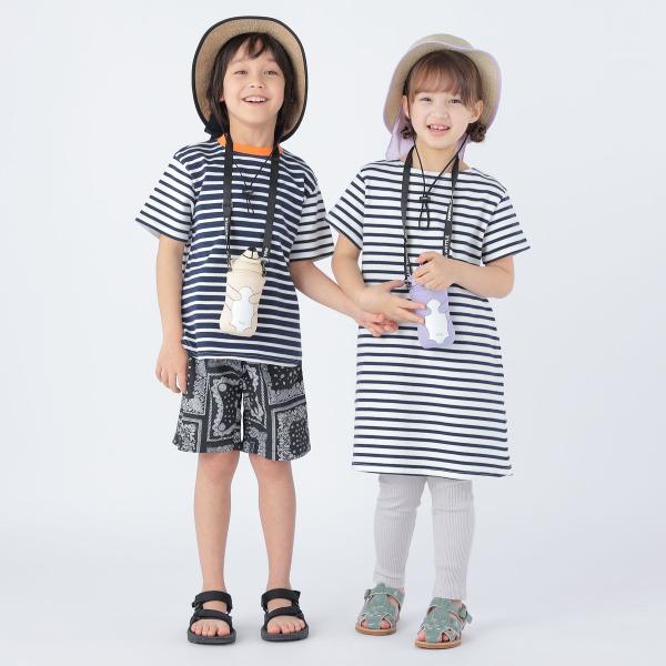 SHIPS KIDS:100〜130cm / オーガニック コットン ボーダー Aライン ワンピース