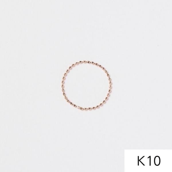 【K10】カットボールチェーンリング/BOXつき