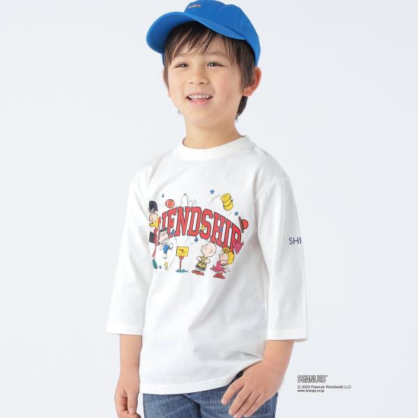 SHIPS KIDS:100〜130cm / スヌーピー 7分袖 プリント TEE