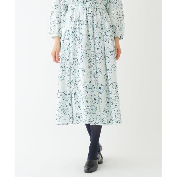 【小さいサイズ/洗濯機で洗える】フラワープリントフレアスカート