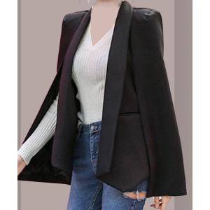 FREE STYLISTS ポンチョ ノーカラーケープポンチョコート レディース