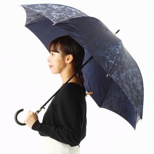 LANVIN en Bleu 傘 長傘 耐風 花柄 サテンプリント ジャンプ式