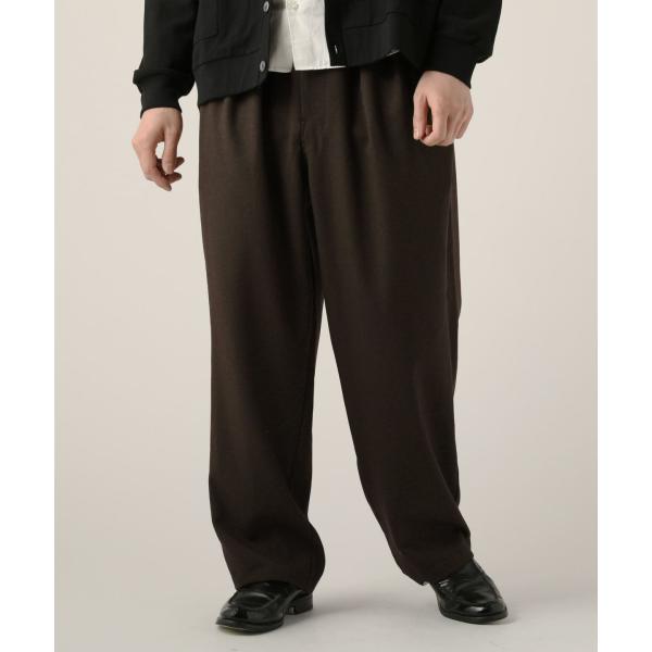 ＜Upscape Audience＞ウールライクツイル2タックイージーワイドパンツ