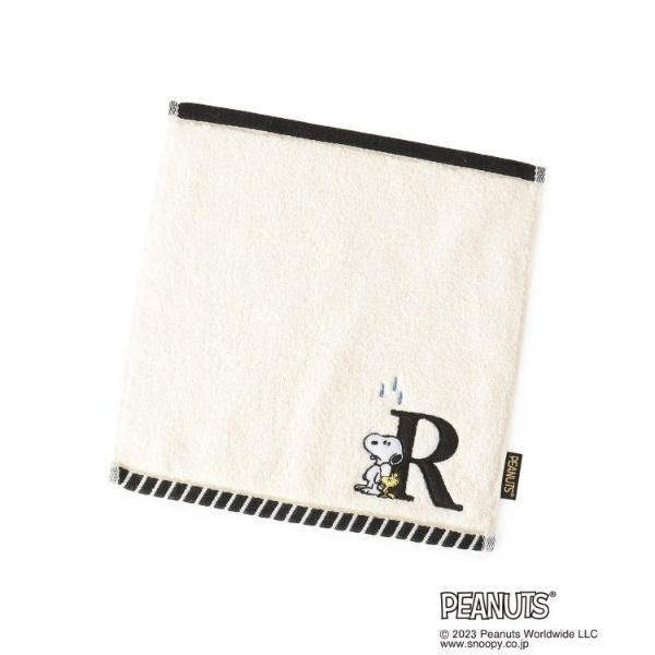 ◆SNOOPY ミニタオル ふわふわ イニシャルR