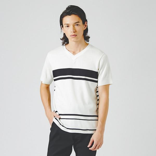 セーターマシーン Vネック 半袖ニットTシャツ
