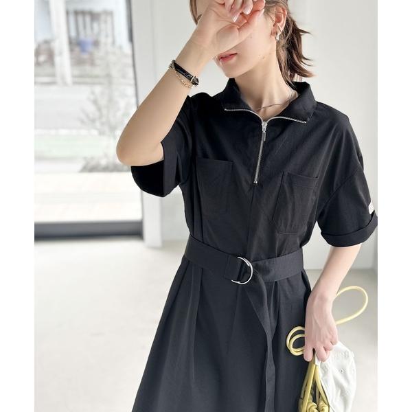 《JaVaジャバ 別注》大人のワークテイスト。コットンライクハーフジップワンピース