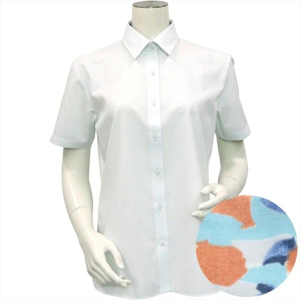 形態安定 レギュラー衿 半袖 レディースシャツ