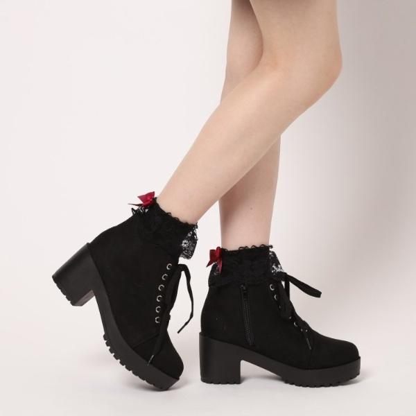 【らくちん履き心地】一体厚底レースアップブーツ