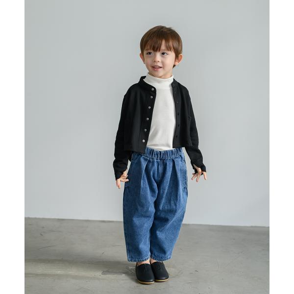 ストーンウォッシュデニムテーパードパンツ