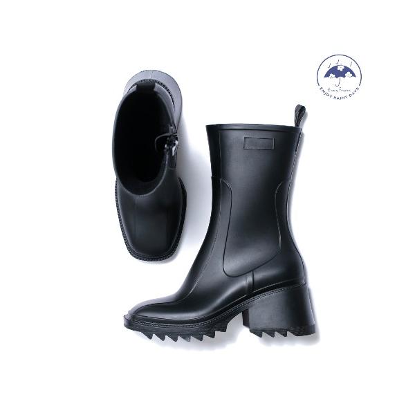 スクエアトゥ レインブーツ