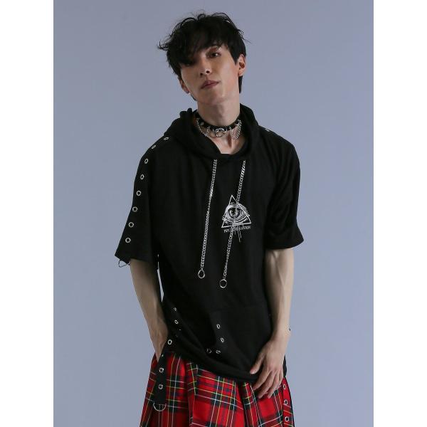 セマンティックデザイン×PSYCHONATION ハトメアイコン 半袖BIGプルパーカー