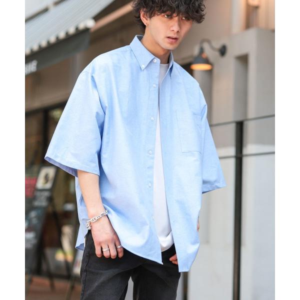 高密度 コットンオックス BD / オーバーサイズ ルーズシャツ（半袖）