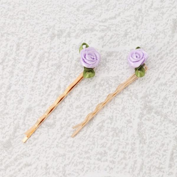 ガーリー系 フェミニン系 バラ ヘアピン