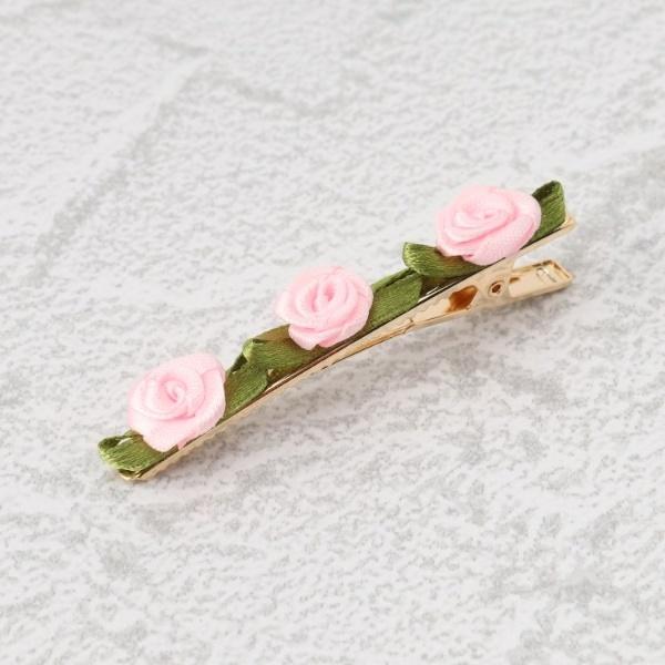 ガーリー系 フェミニン系 バラ クリップ