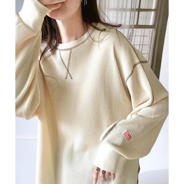 《JaVaジャバ 別注》シンプルなのに格上げ。2way配色ワッフルロンTee