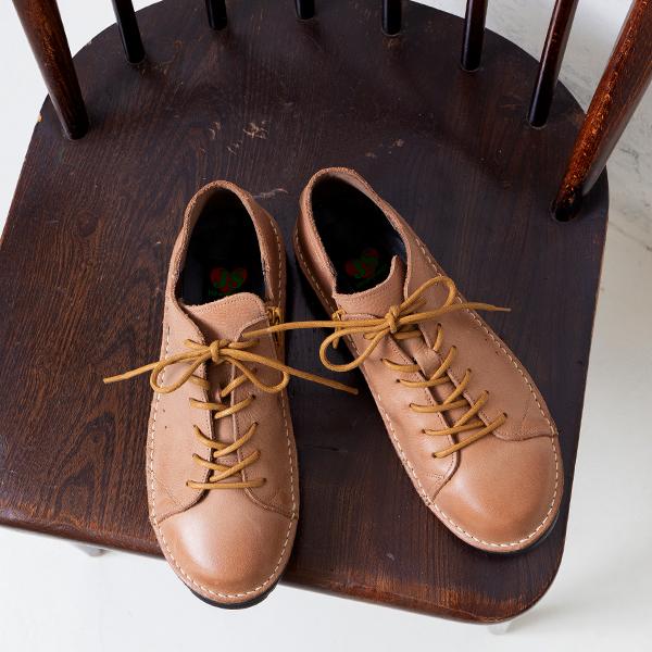 本革 軽量 レースアップ スニーカー