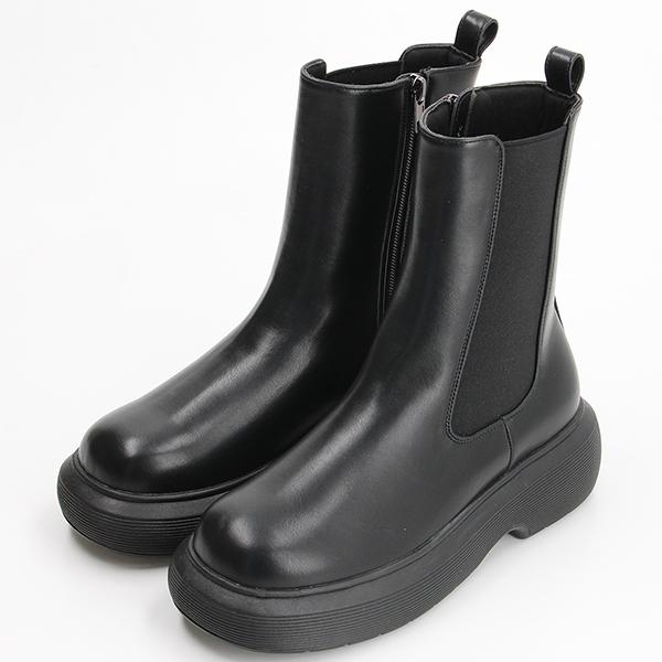 ラウンドトゥサイドゴアブーツ