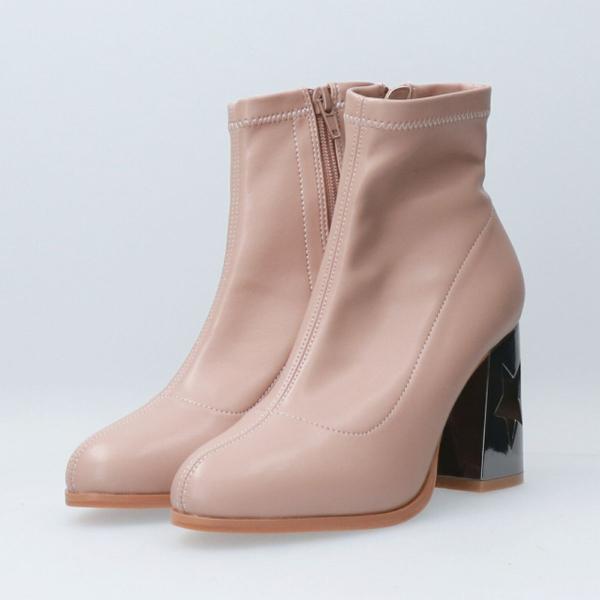 アウトレット◆8.5cmヒール◆スターヒールフィットブーツ