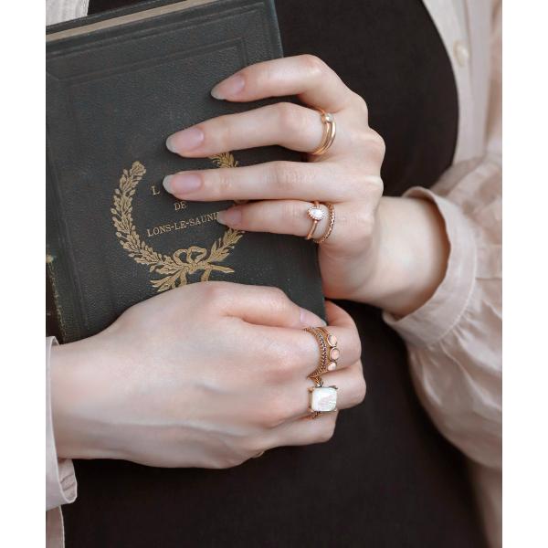 マルチデザインストーンメタルリング[8本セット]